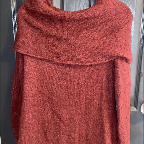Maroon off the shoulder sweater. - Picture 2 of 2